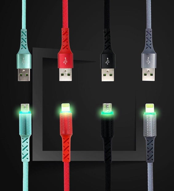 Data Cable  Type C to USB  Green Light Style 1m