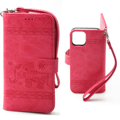 iPhone 12 / 12 Pro 6.1 Book Case Embossed Elephant