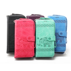 iPhone 12 Mini 5.4  Book Case Embossed Elephant