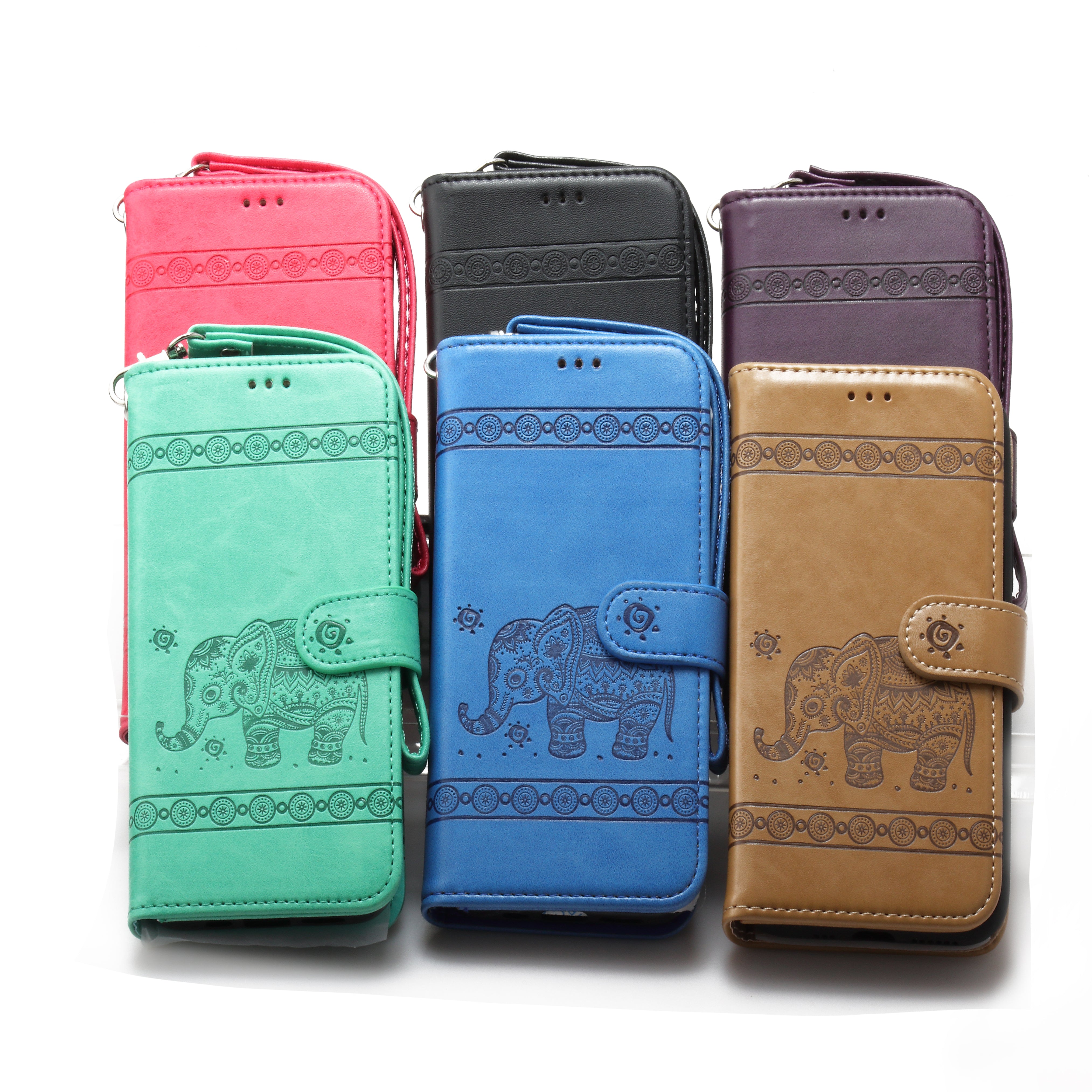 iPhone 11 6.1 Book Case Embossed Elephant