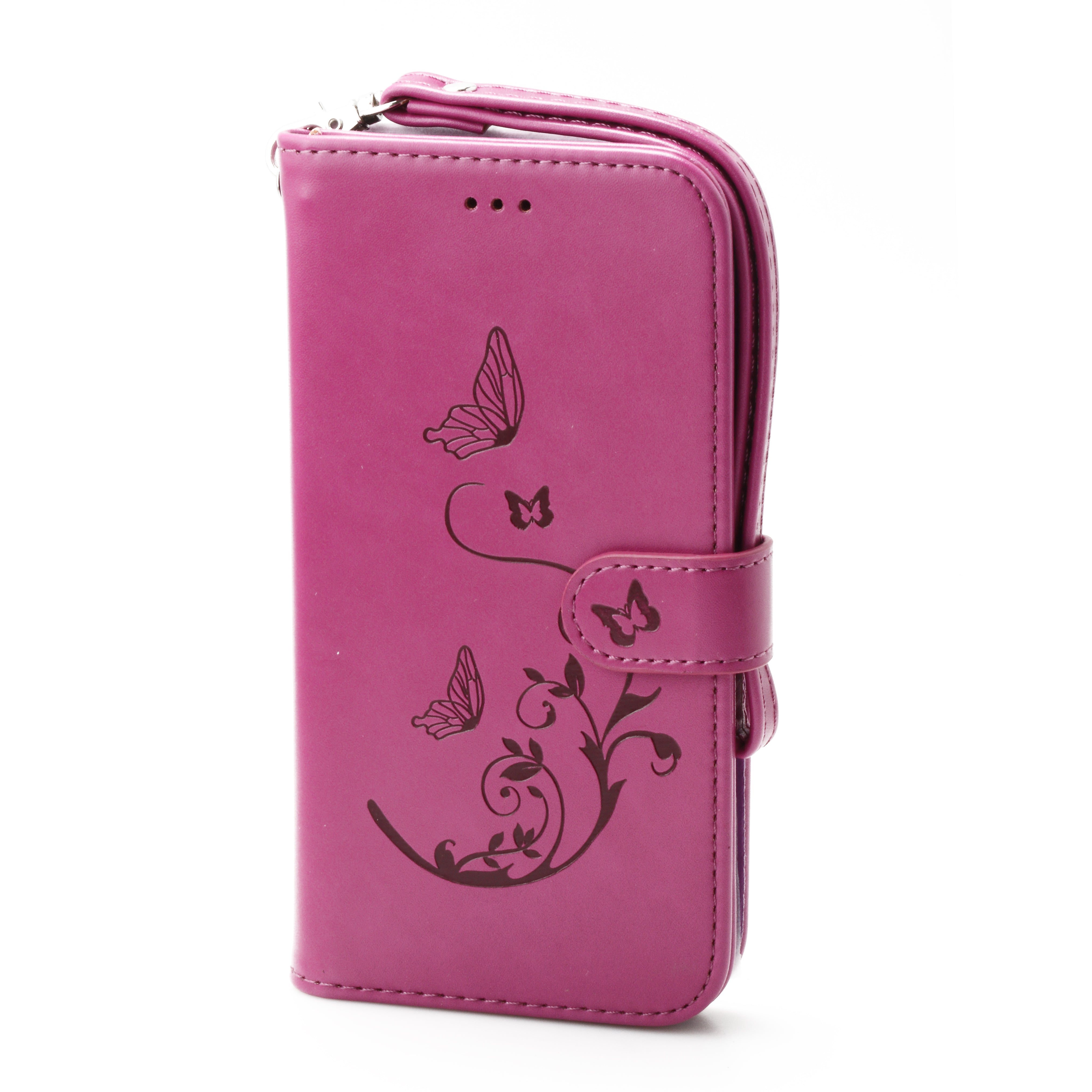 iPhone 11 6.1  Book Case Embossed Butterfly Flower