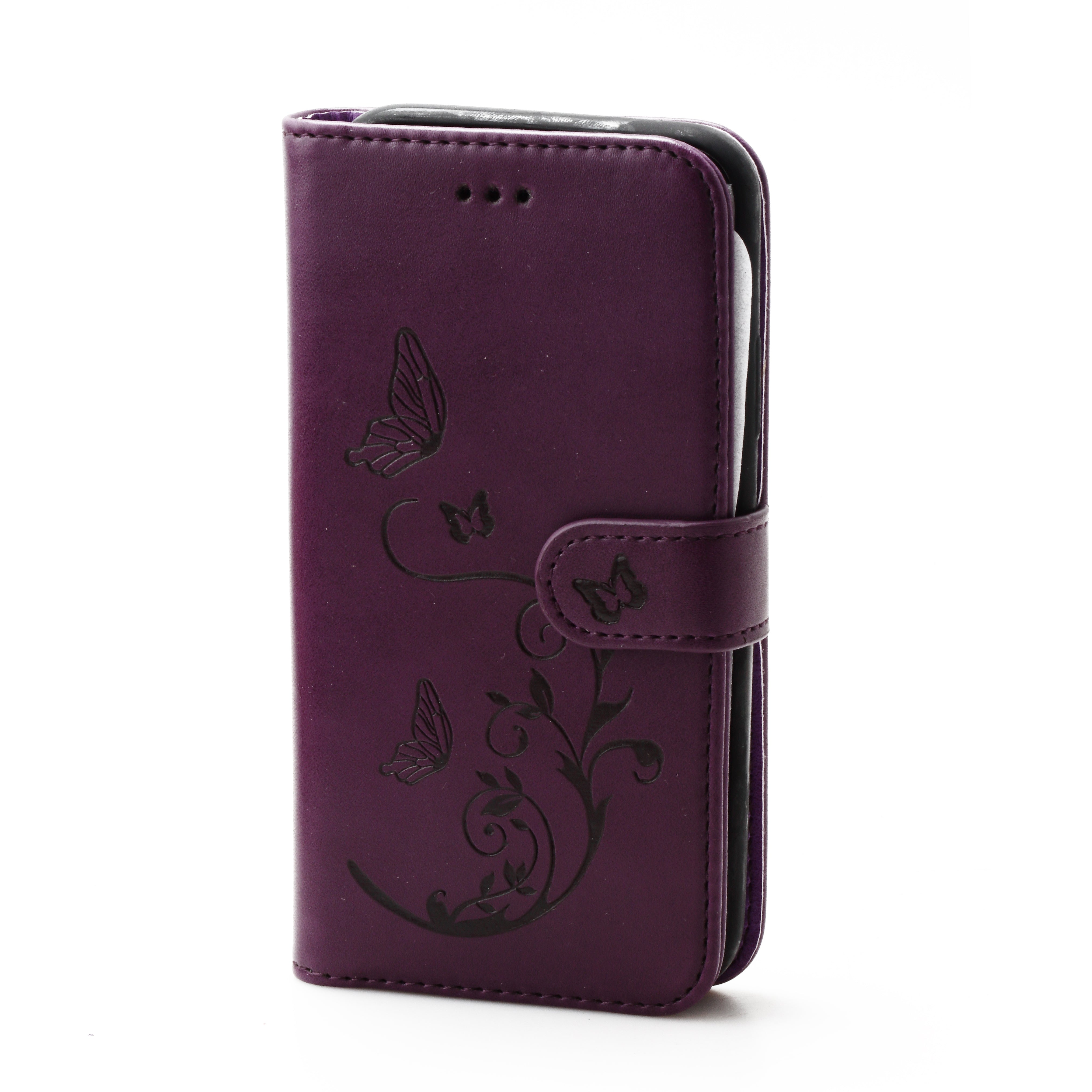 iPhone XR 6.1  Book Case Embossed Butterfly Flower