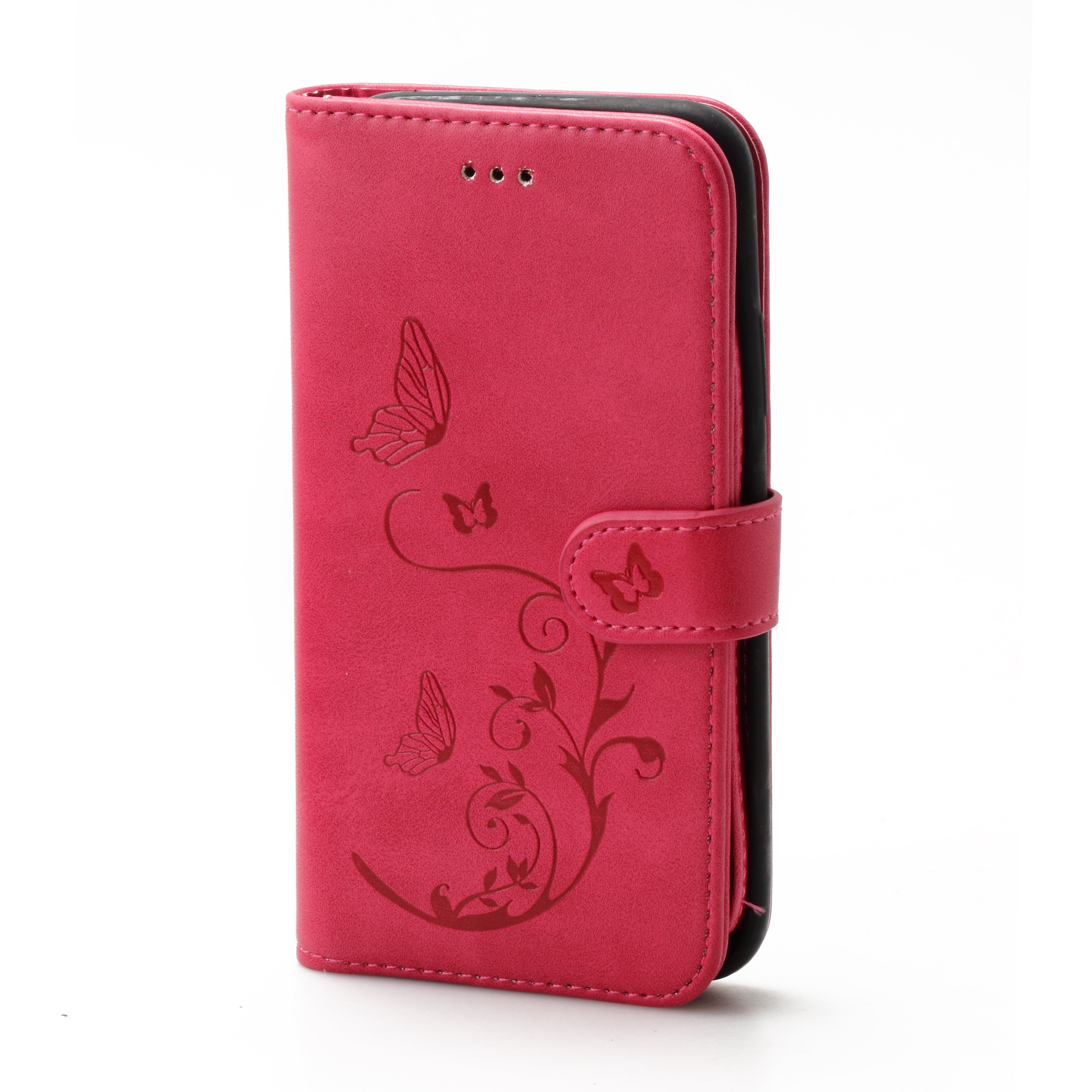 iPhone XR 6.1  Book Case Embossed Butterfly Flower