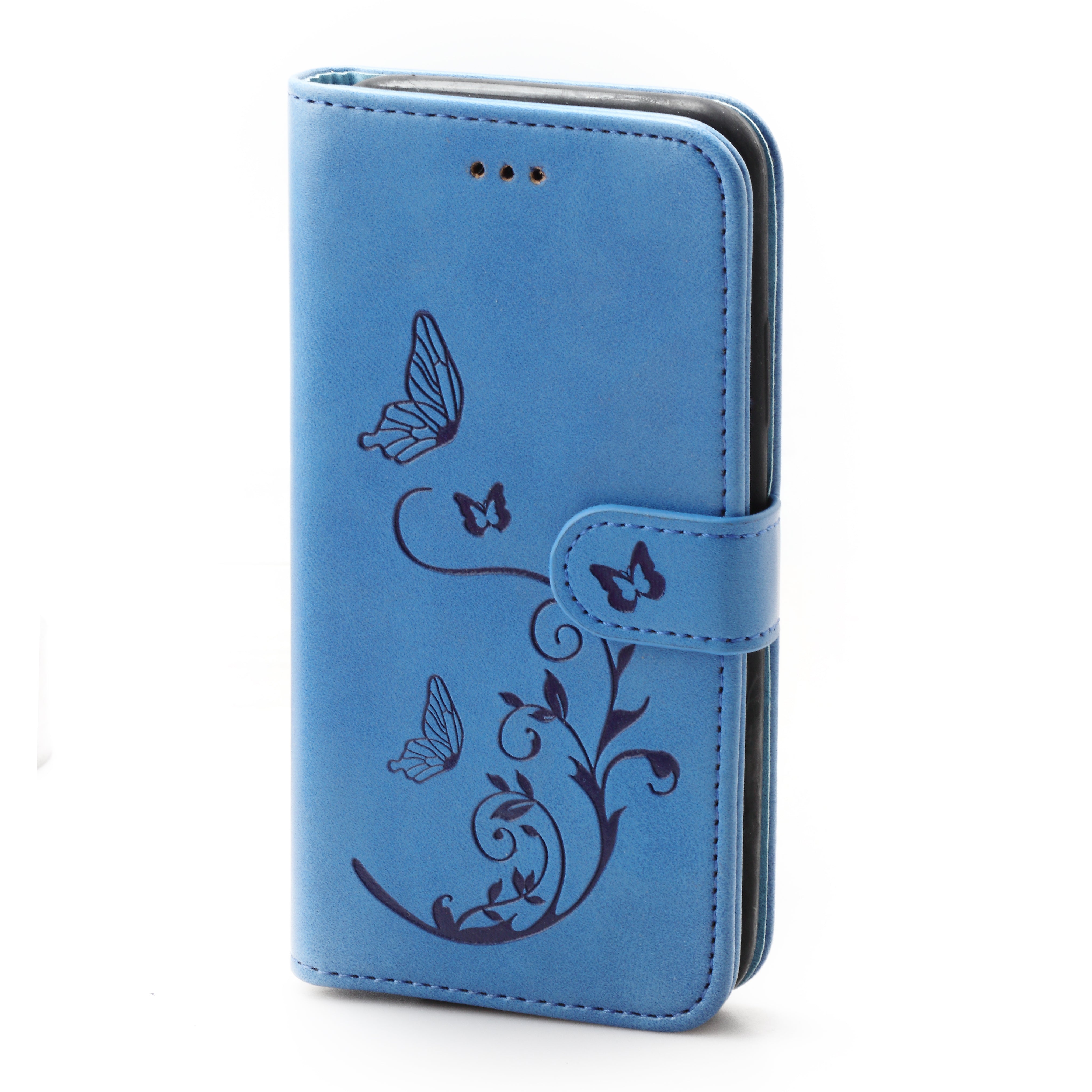 iPhone X / Xs 5.8  Book Case Embossed Butterfly Flower