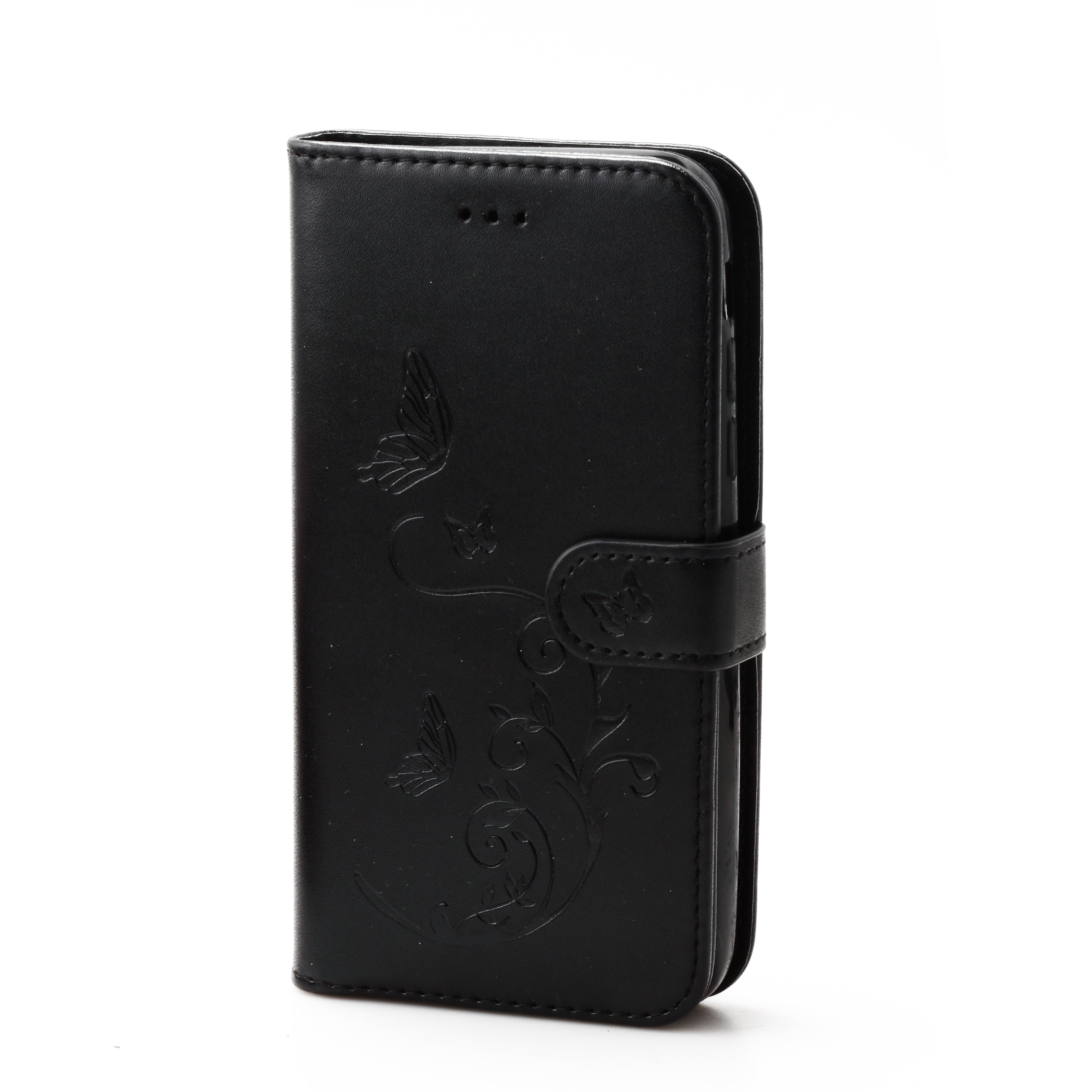 iPhone X / Xs 5.8  Book Case Embossed Butterfly Flower