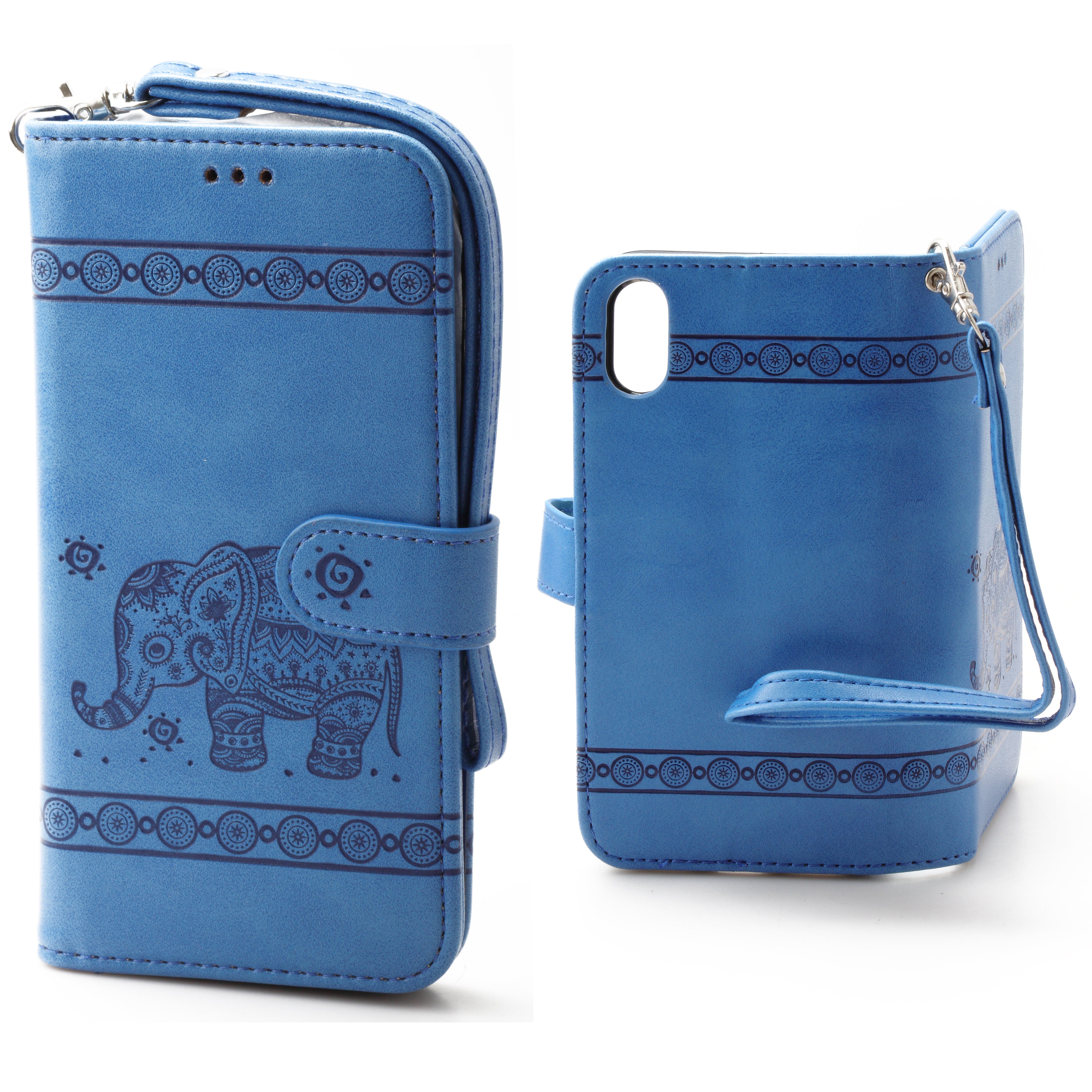 iPhone XR 6.1  Book Case Embossed Elephant