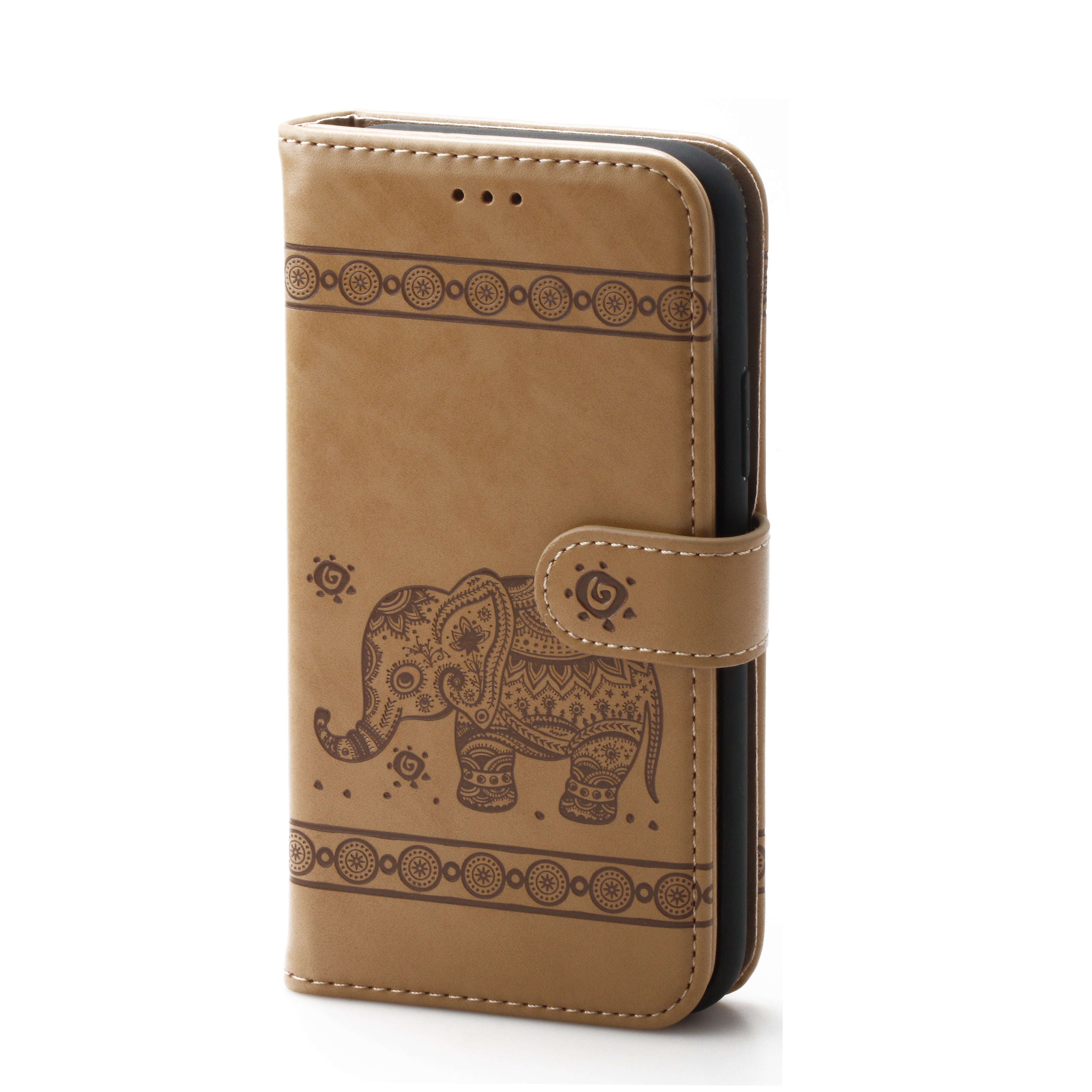 iPhone Xs Max 6.5  Book Case Embossed Elephant