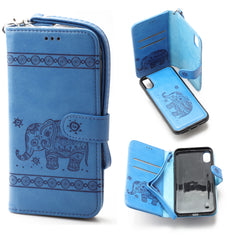 iPhone Xs Max 6.5  Book Case Embossed Elephant