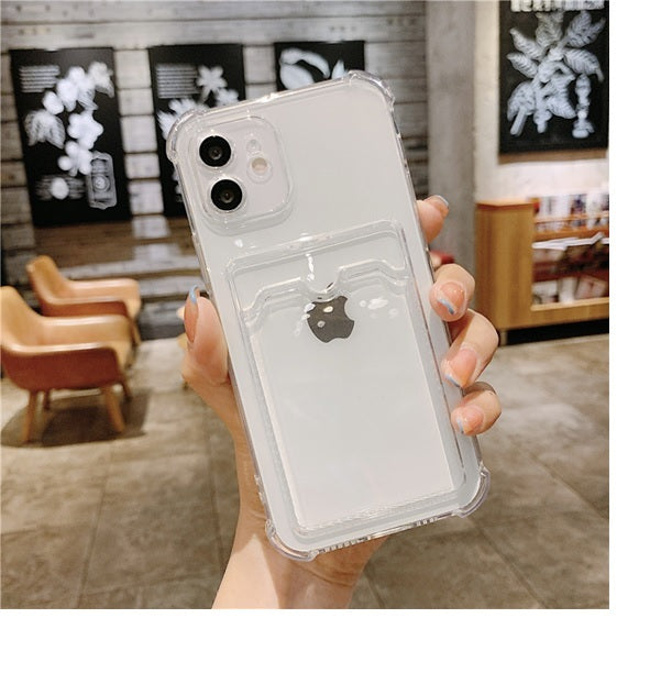 iPhone Xs Max 6.5  Clear Slot Card Jelly Case