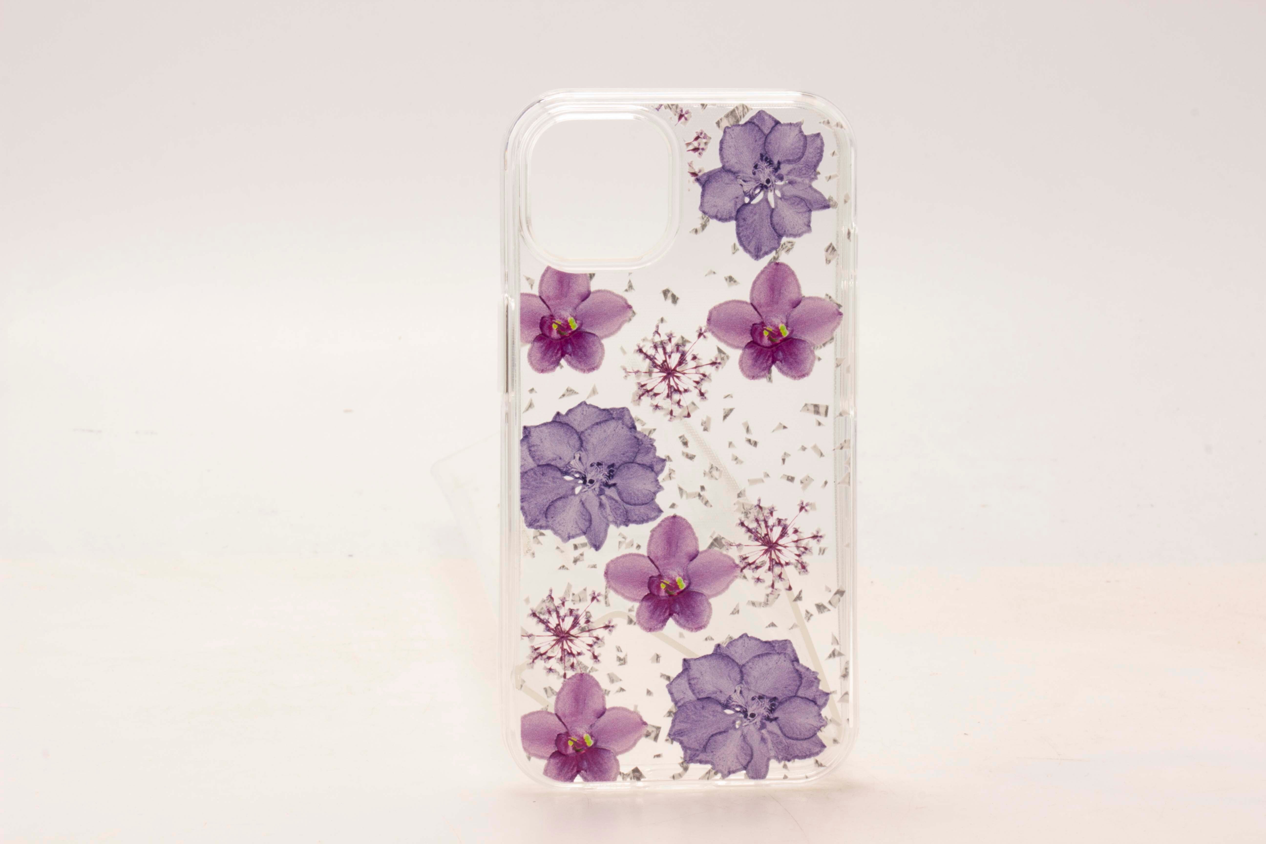 iPhone 14 Pro Max 6.7  Clear Flower Back Case