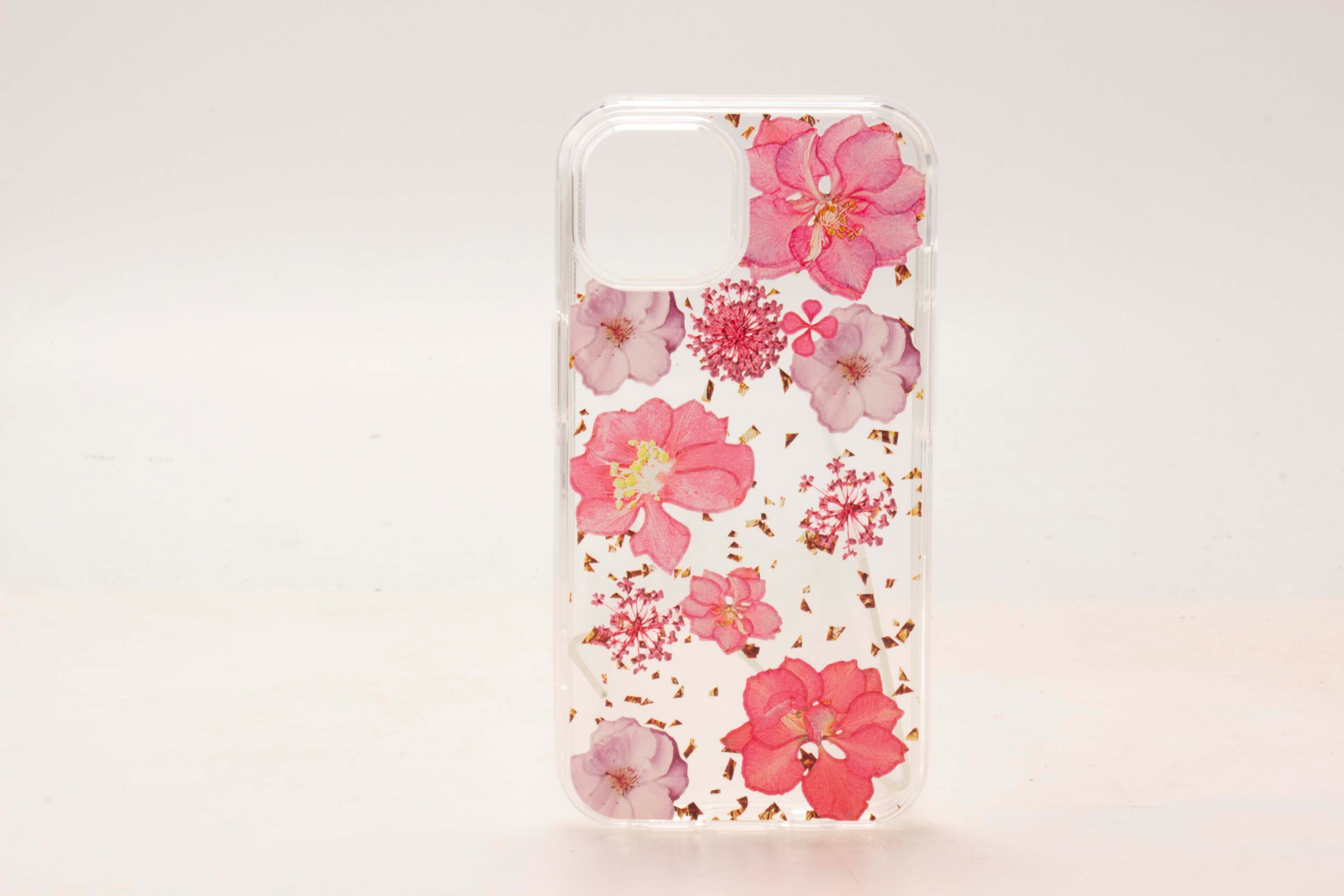 iPhone 14 Pro Max 6.7  Clear Flower Back Case