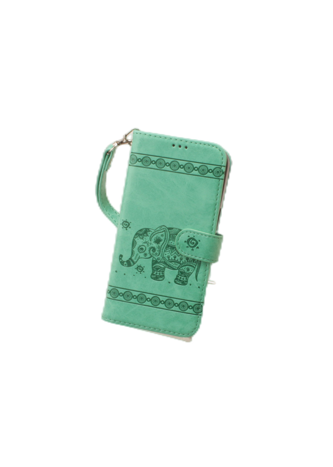 iPhone 14 6.1 Book Case Embossed Elephant