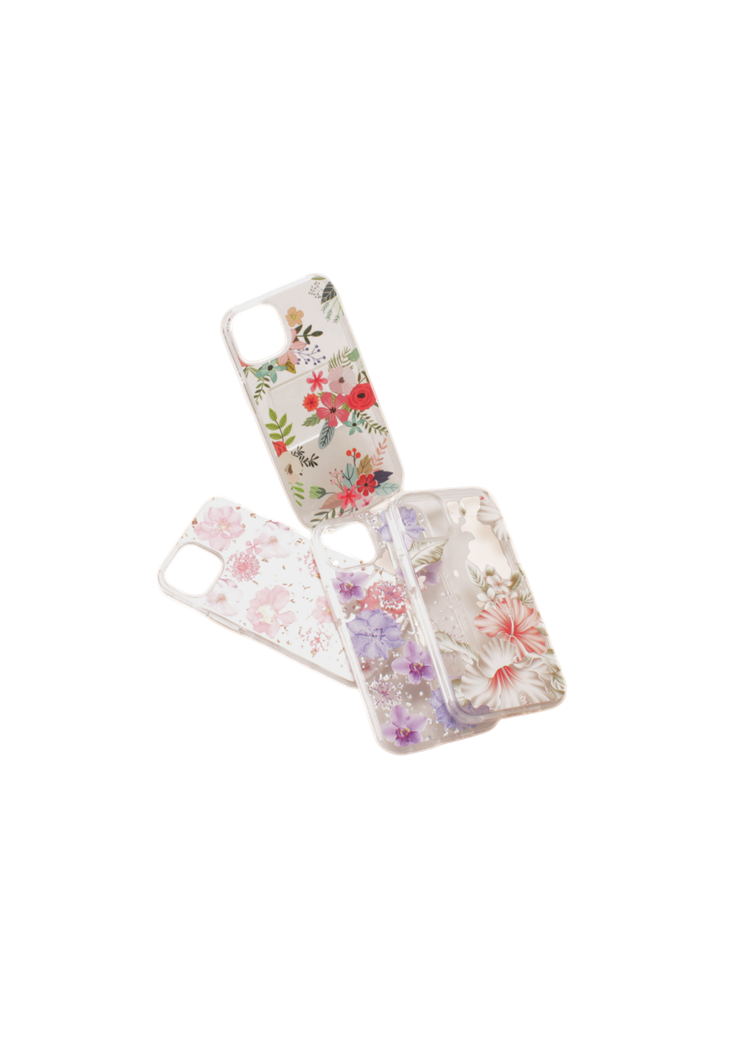 iPhone 14 Max 6.7  Clear Flower Back Case