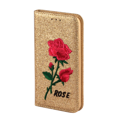Samsung S9 Plus Book Case Rose Embroidery
