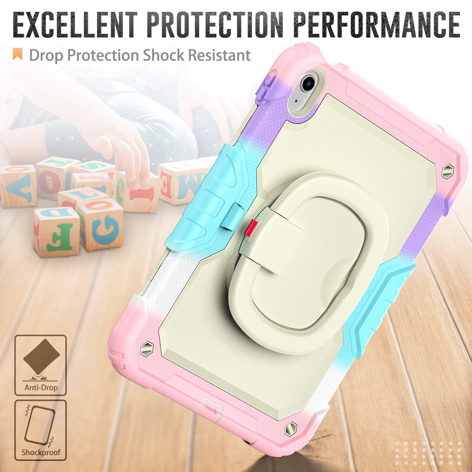 iPad 10.9 10th 2022 Tough Guardian Robot Shockproof Case (colorful)