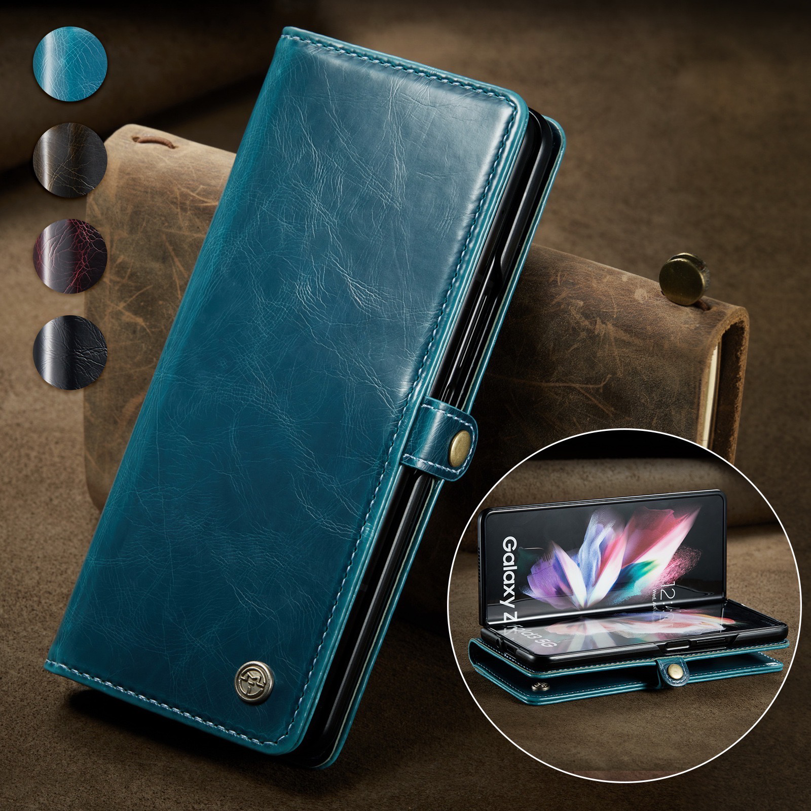 Samsung Z Fold 4 Premium Leather Book Case