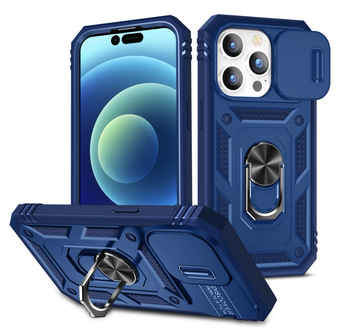 iPhone 13 Pro Max 6.7 Tough Thor Back Case ( Grip & Magnet ) With Camera Cover