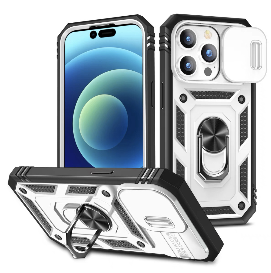 iPhone 13 Pro Max 6.7 Tough Thor Back Case ( Grip & Magnet ) With Camera Cover