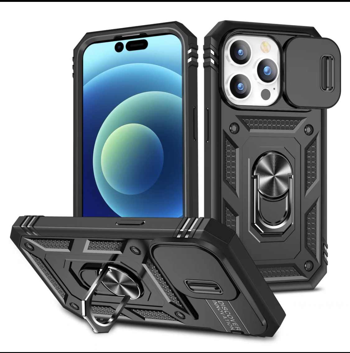 iPhone 13 Pro Max 6.7 Tough Thor Back Case ( Grip & Magnet ) With Camera Cover