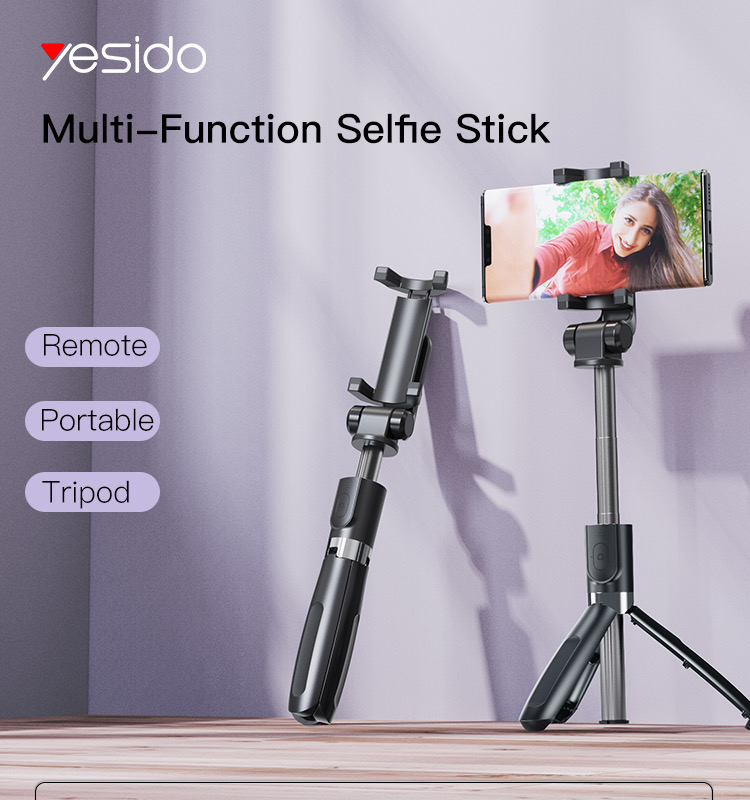 Yesido Selfie Stick Integrated Tripod Wireless Aluminum Pole SFII