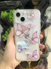 iPhone 15 Pro Max 6.7 Clear Flower Back Case