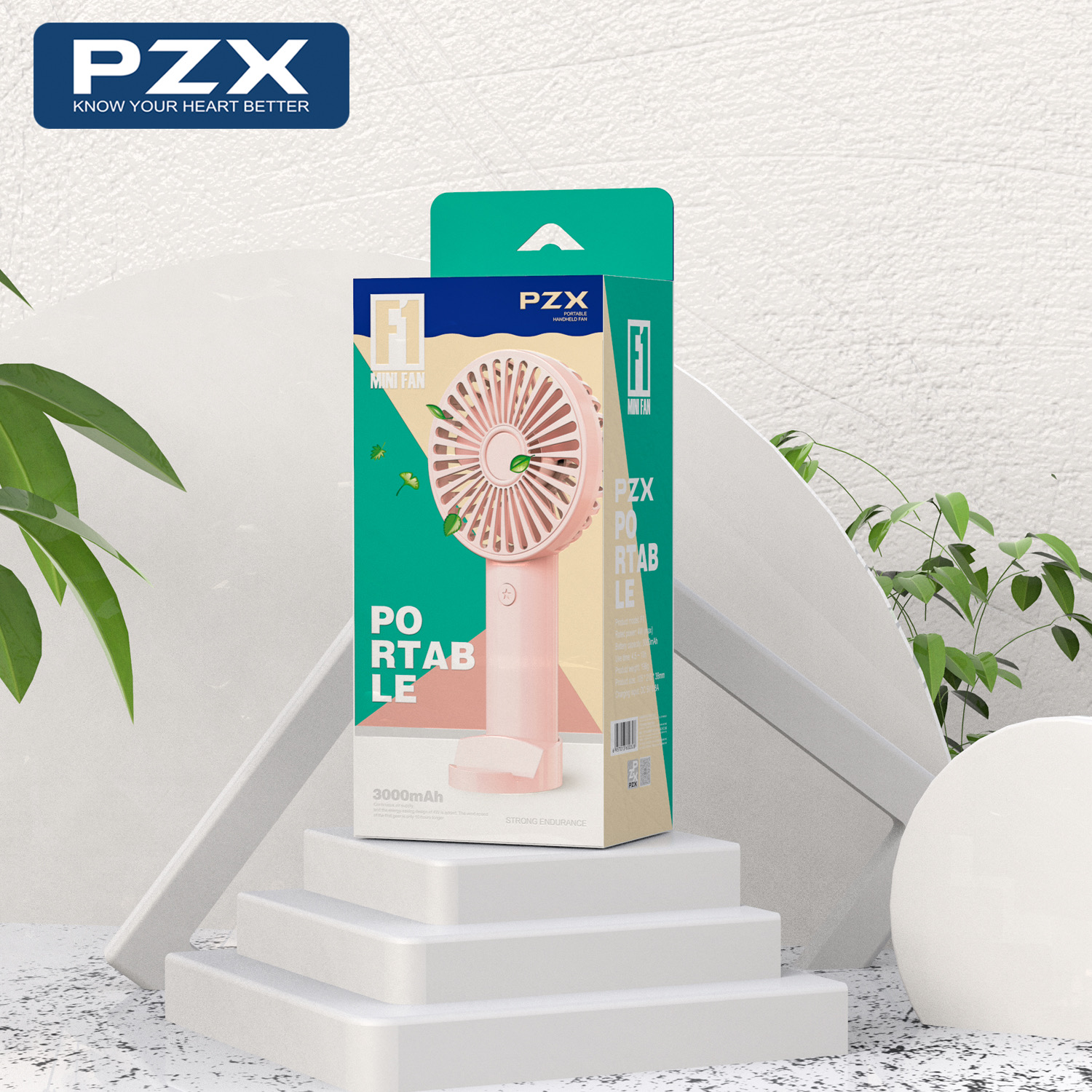 PZX Portable Handheld Fan 3000mAH Strong Endurance F1