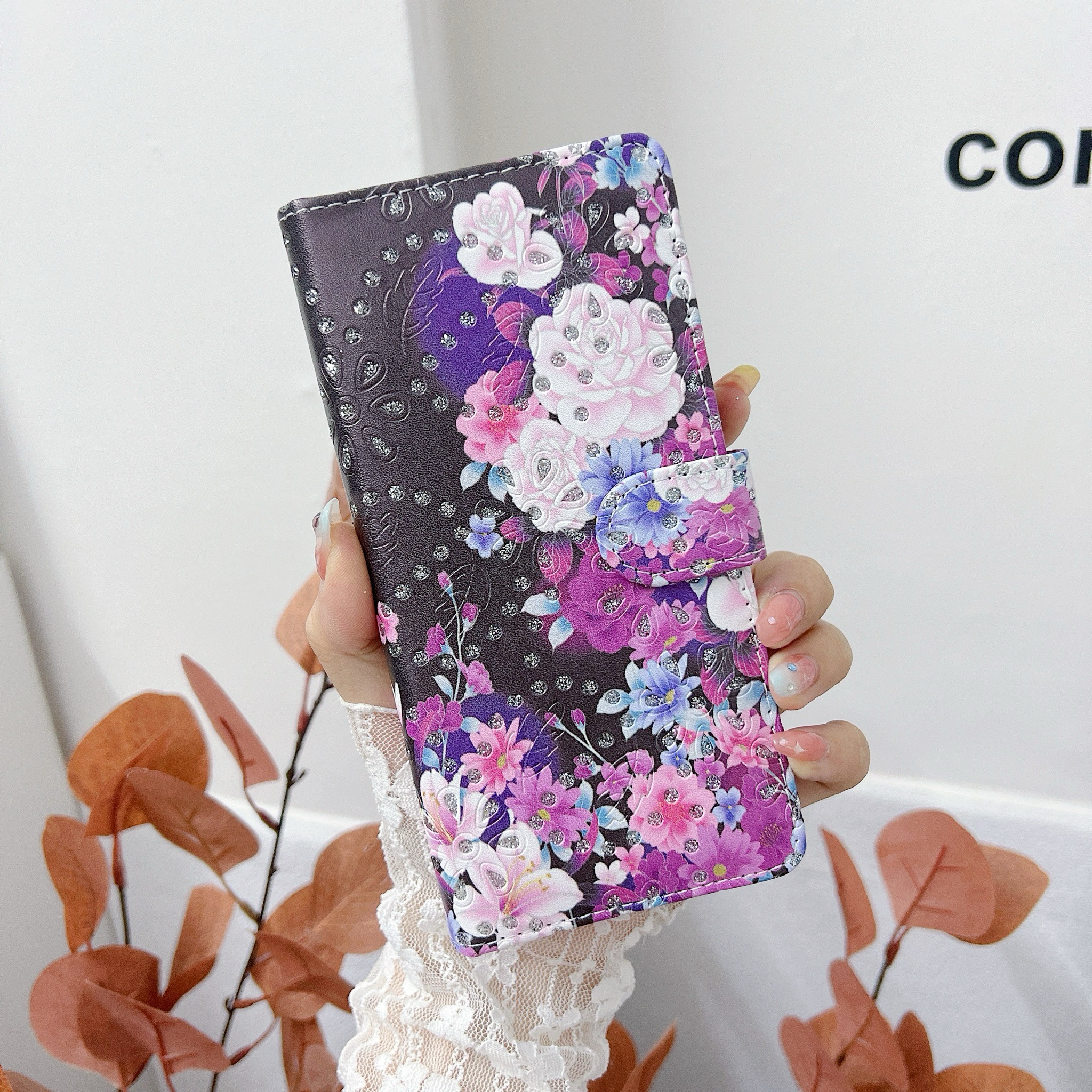 iPhone 14 Pro 6.1 Book Case Diamond Pattern case