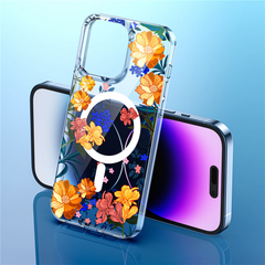 iPhone 15 Plus 6.7 Flower Clear MagSafe Case