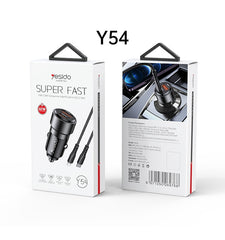 Yesido Y54 60w Dual Port Fast Car Charger