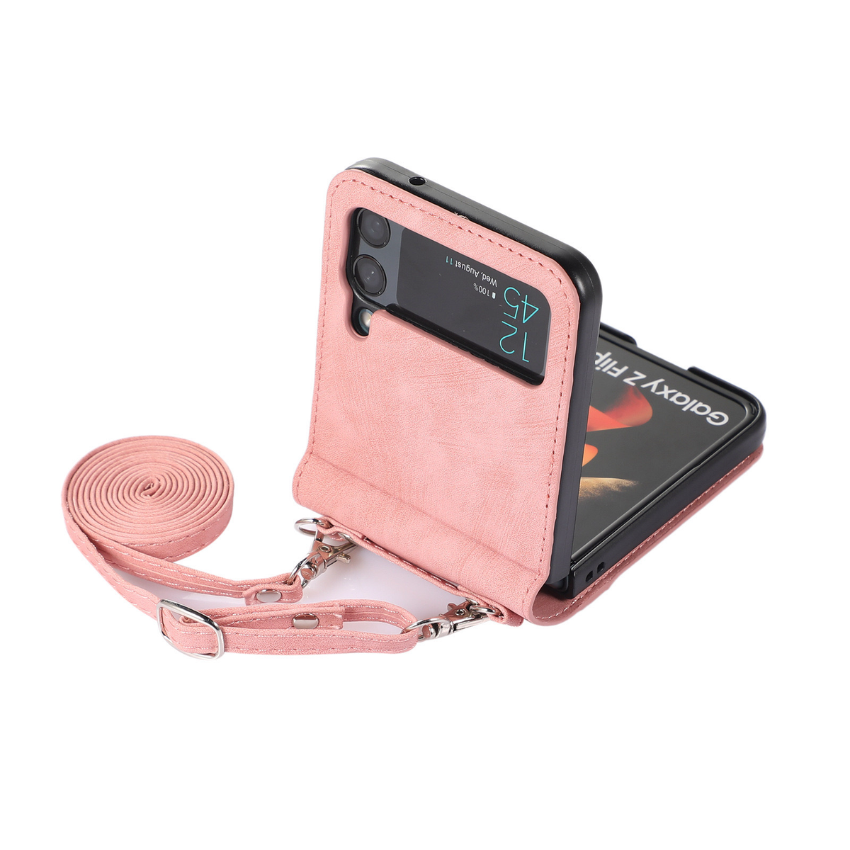 Samsung Z Flip 6 Slot Card Case With Long Strap