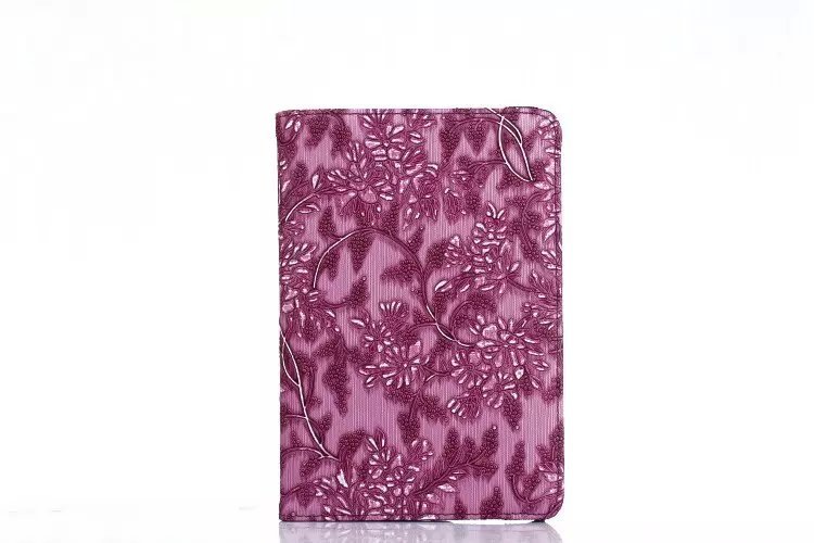 iPad Mini 4  Book Case Rotating  Embossed Flower