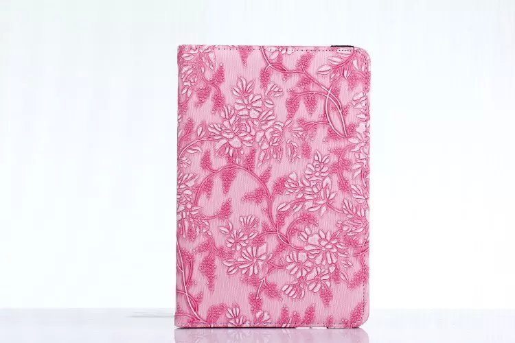 iPad Mini 4  Book Case Rotating  Embossed Flower