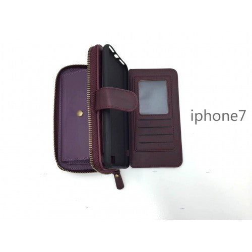 Samsung S7 Edge Book Case Classic Zip Leather Wallet Case