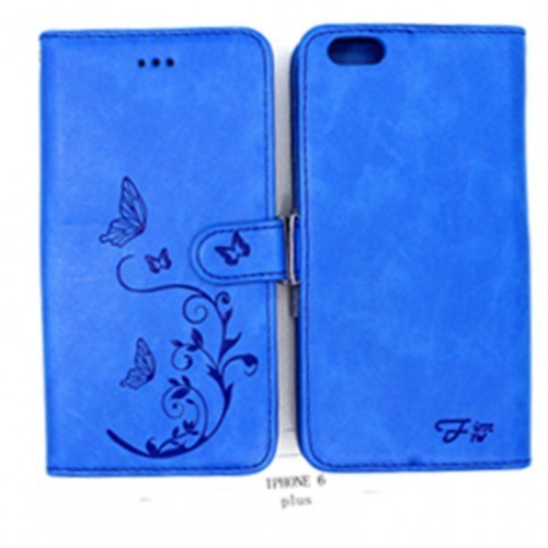 iPhone 6 Plus / 6s Plus 5.5 Book Case Embossed Butterfly Flower