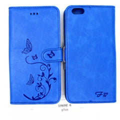 iPhone 6 Plus / 6s Plus 5.5 Book Case Embossed Butterfly Flower