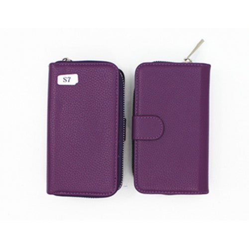Samsung S7 Book Case Litchi Zip Wallet Case ( Leather Style )