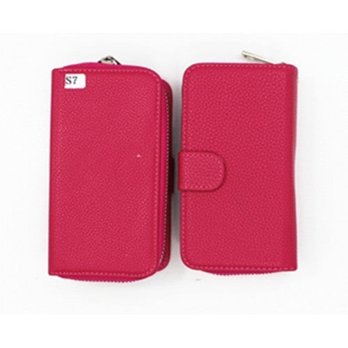 Samsung S7 Book Case Litchi Zip Wallet Case ( Leather Style )