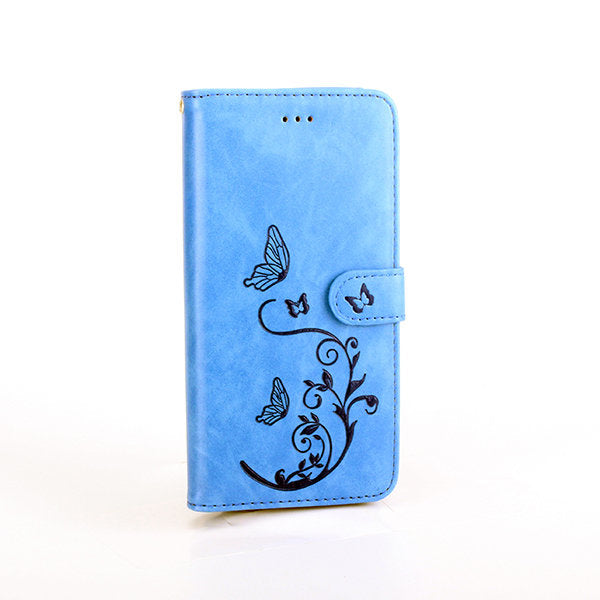 Samsung S9 Book Case Embossed Butterfly Flower