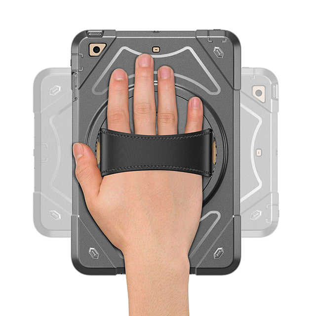 iPad 11 Pro 1st  / Air 4th  10.9 / Air 11 2025 / 2024 Tough Robot ShockProof Case with Leather Rotating Handle
