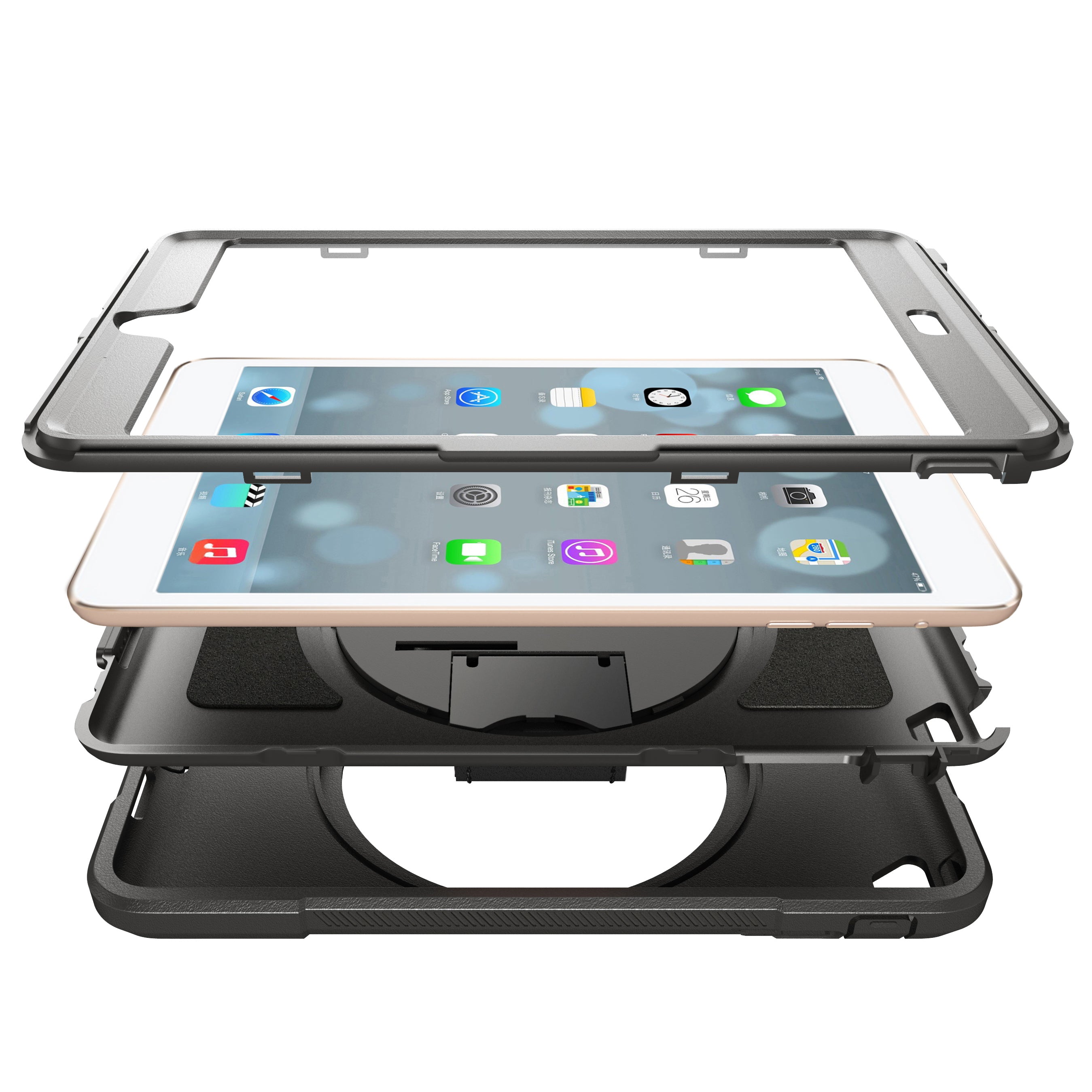 iPad 11 Pro 1st  / Air 4th  10.9 / Air 11 2025 / 2024 Tough Robot ShockProof Case with Leather Rotating Handle