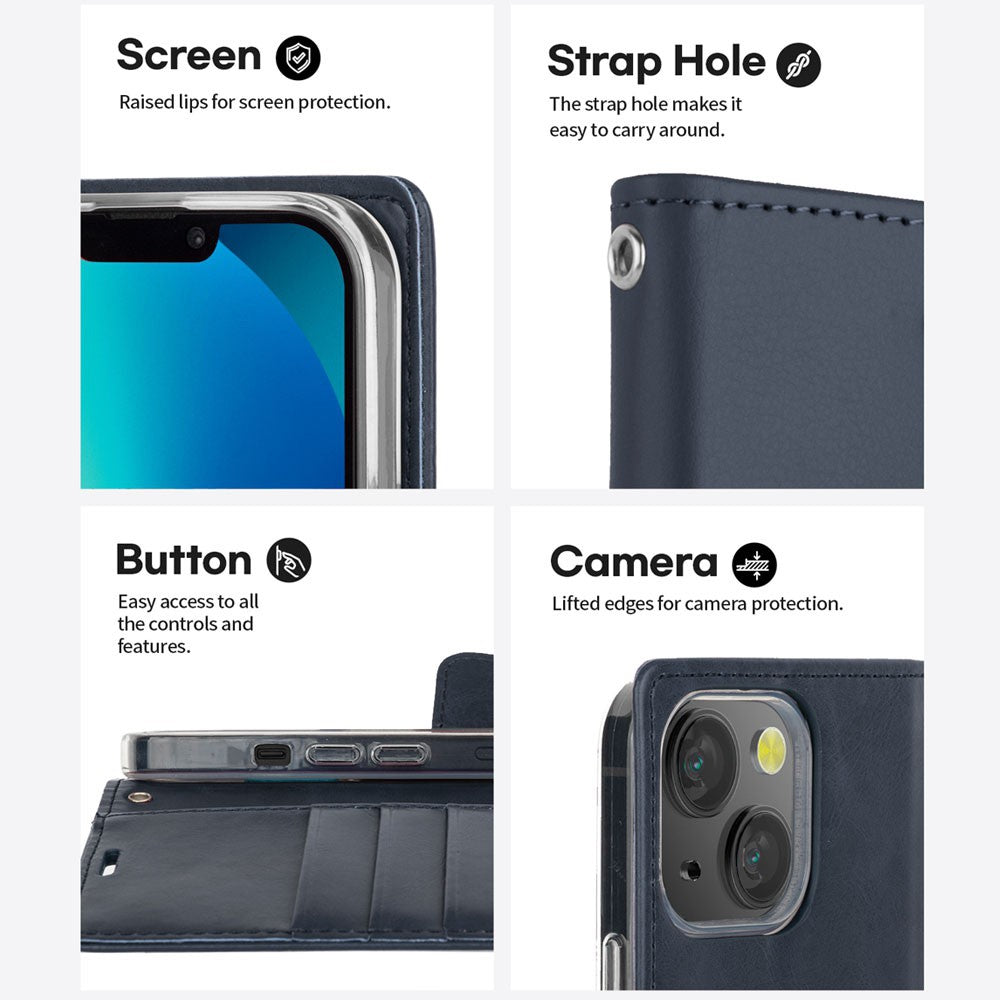 iPhone 15 Pro 6.1 Mercury Bluemoon Diary Case